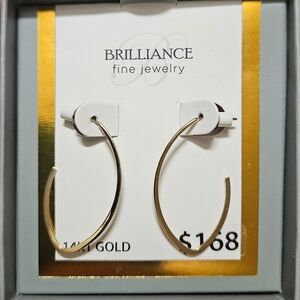 14 KT Gold Hoop Earrings By Brilliance Fine Jewelry